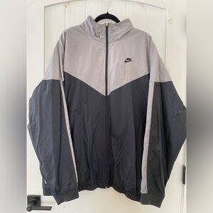 Nike Men's Two-Tone Gray Black Windbreaker Jacket size XXL